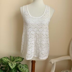 Forever 21 White Lace Tank Top